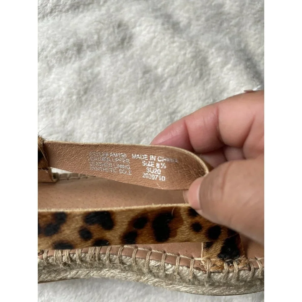 Women’s Sandals Size 8.5 Madewell Espadrille Sandal in Leopard Calf Hair - Picture 12 of 12